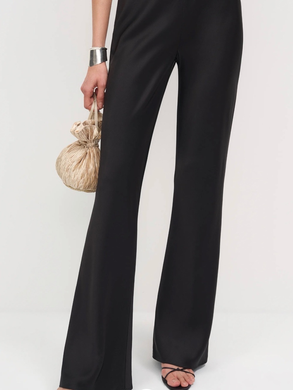 Reformation Gale Satin Mid Rise Bias Pant